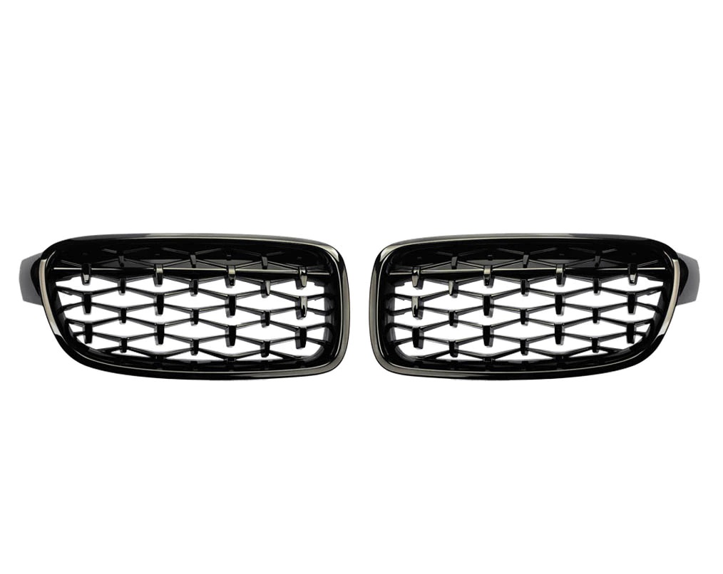 Kühlergrill für BMW F30 F31 F35 Diamond Style Niere grill Schwarz