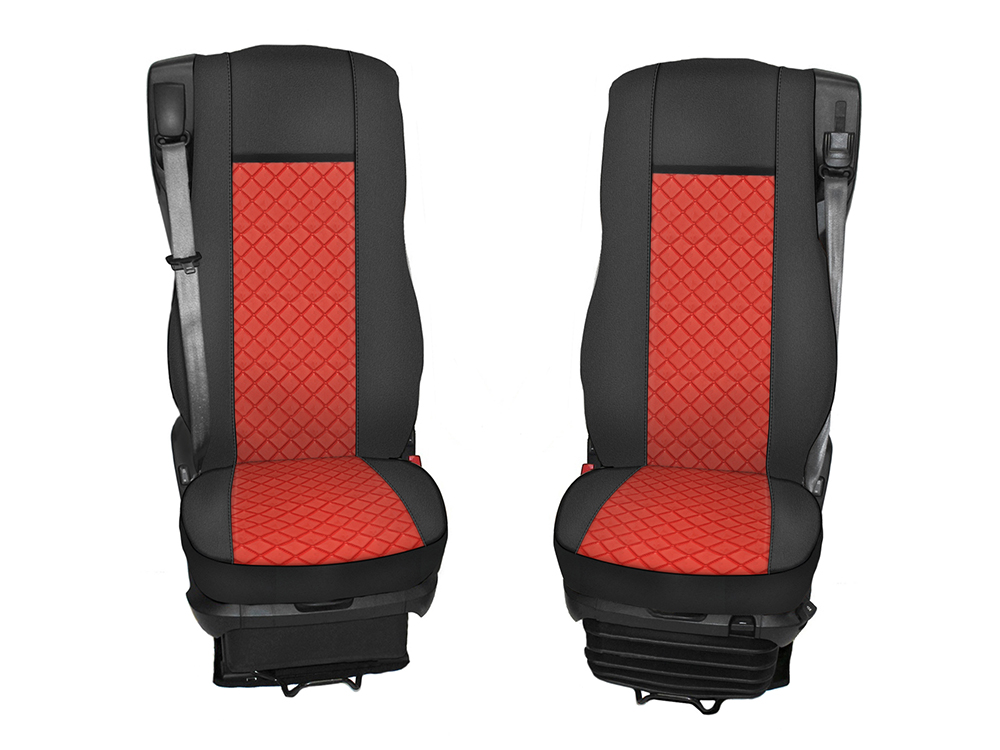 Huse Scaune pentru DAF XF 106 2015-2021 Camioane Negru Rosu Piele-Textil