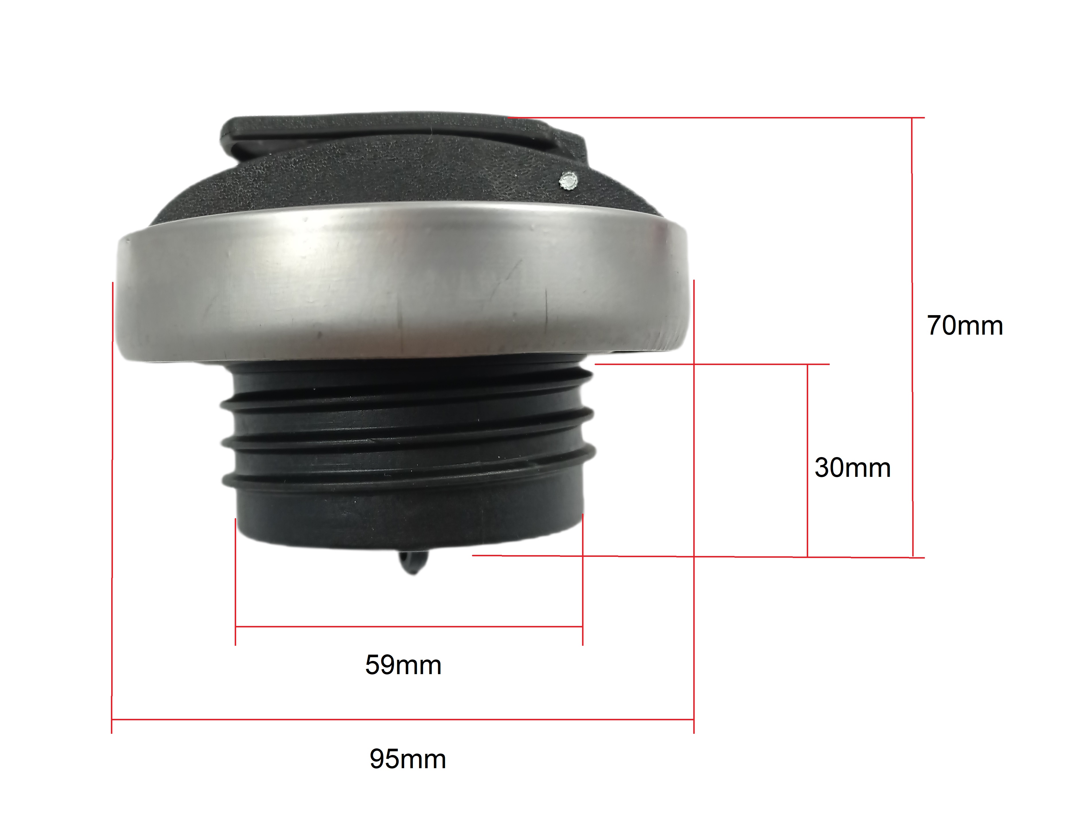Bouchon de réservoir avec 2 clés, noir, verrouillage, camion Scania R/P/T/G 59/95mm
