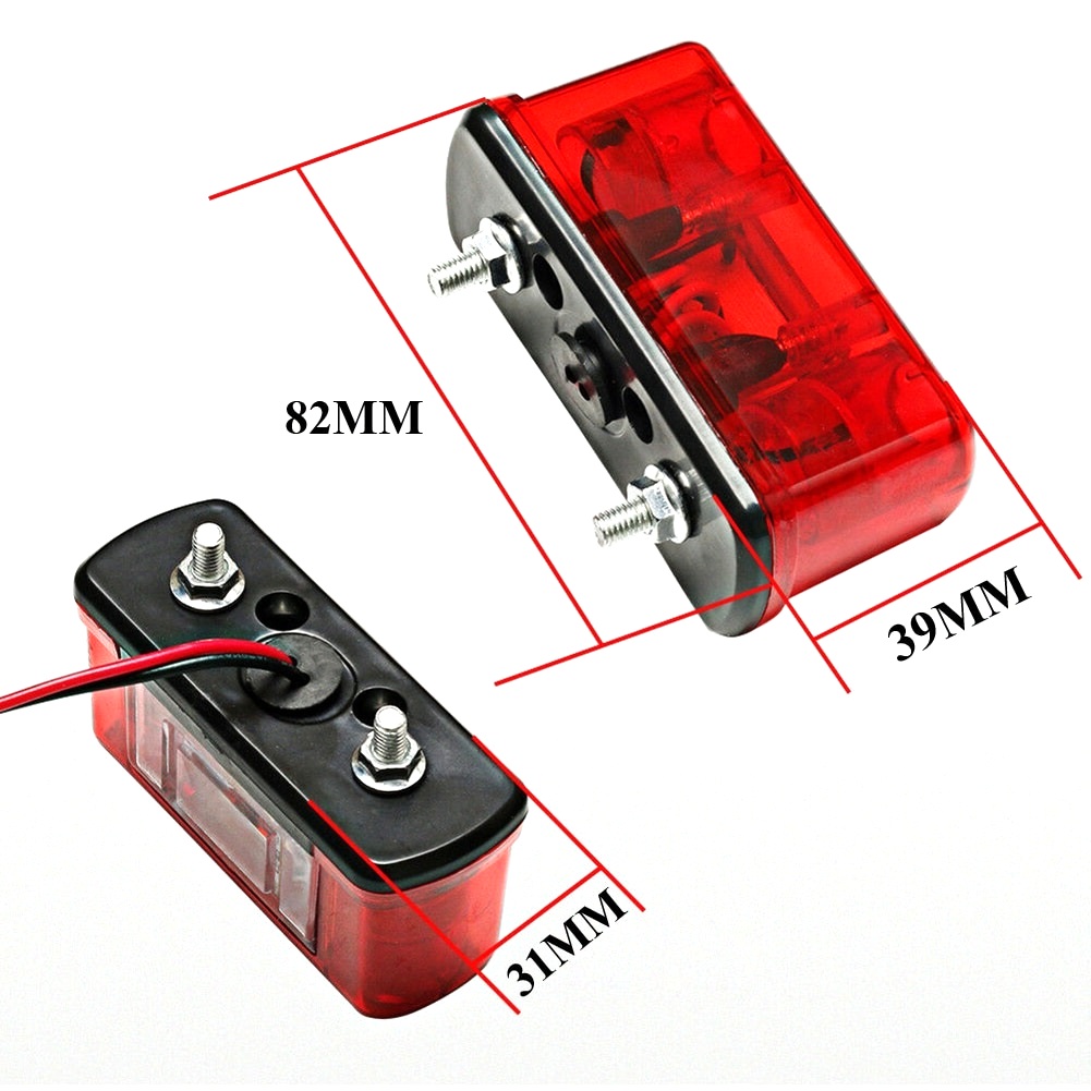 4 LED Kennzeichenleuchten Nummernschild Rot Anhänger LKW PKW 24v 