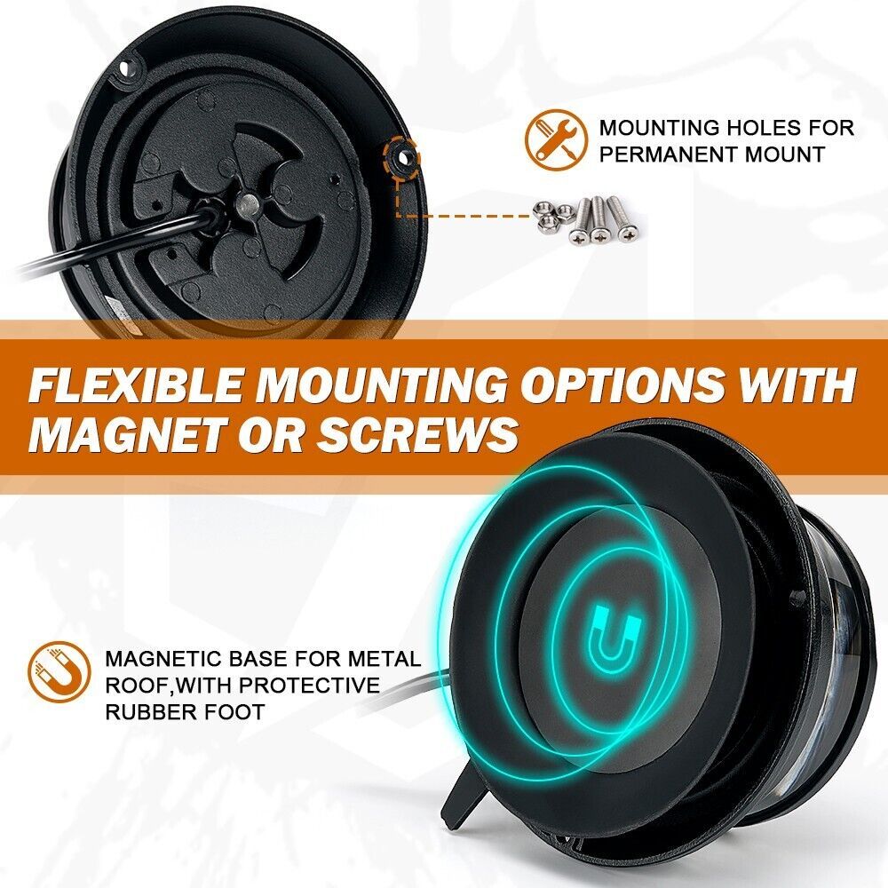 24 Led 24w Feux Gyrophare Stroboscope Flash Magnetique Verte 115mm 12V 24V