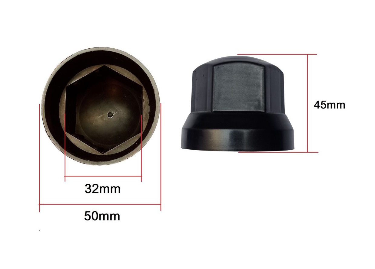 Capace Piulita Roti Jante Bolt pentru Camion și altele Plastic ABS Negru 32mm