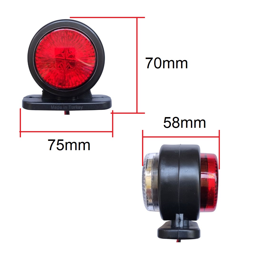 2 x 8 Led Feu de Gabarit Lampe Camion Remorque Rouge Blanc 12v 24v
