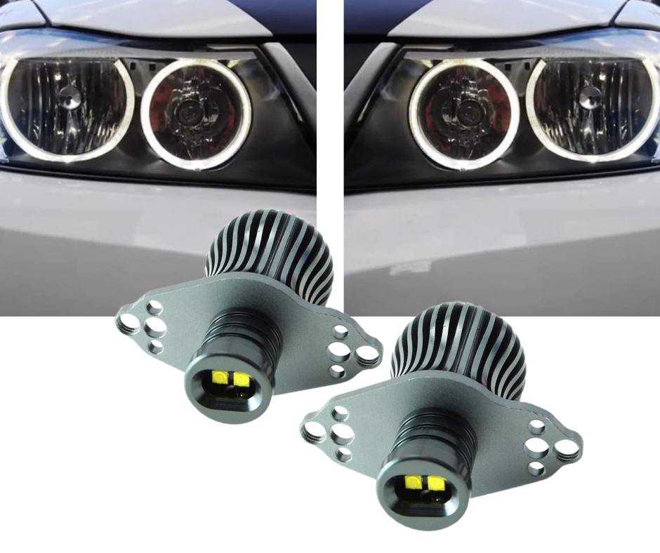  2 x BMW E90 E91 Marcador LED Angel Eyes 20W Blanco Faros