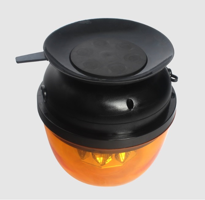 10 LED Warnleuchten Rundumlicht Orange Wireless Magnet Vakuum Lampe 130mm E9 12V 24V