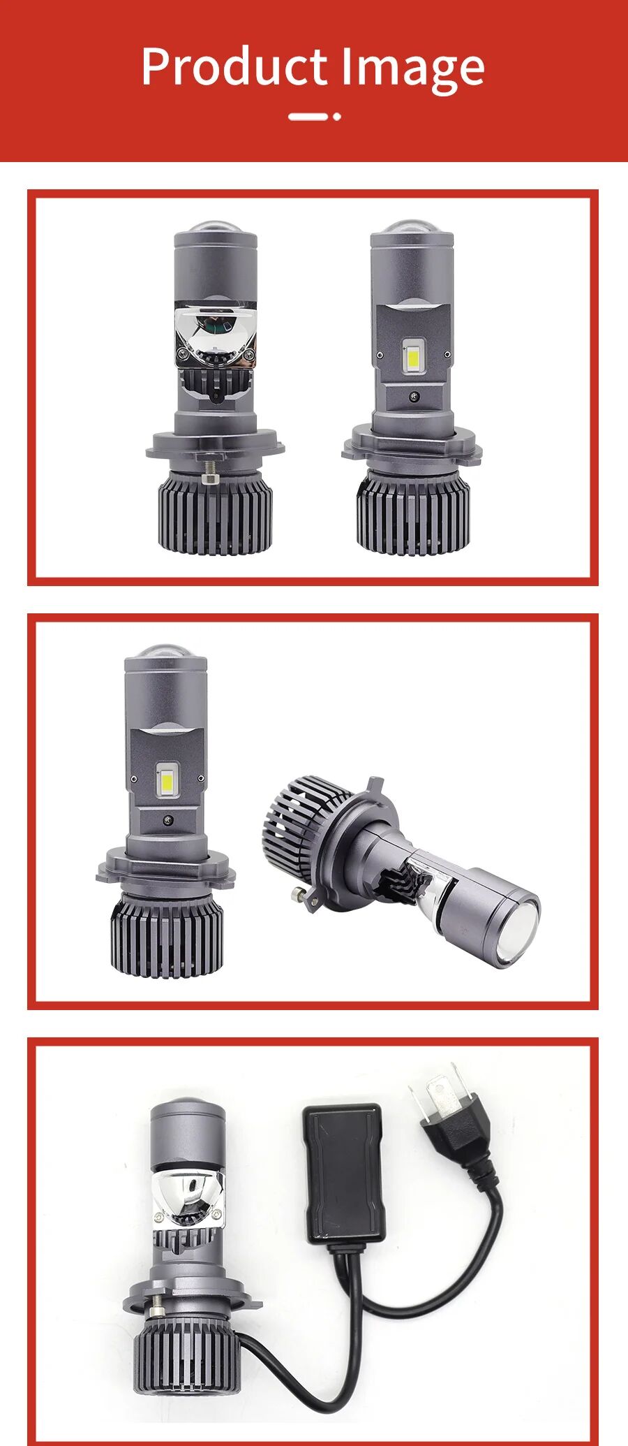 2 x LED H4 Feux Ampoules Lampe Feux de Camion Voiture Véhicule Phares Hi/Low Beam 80w 12000lm 6500K 12V 24V