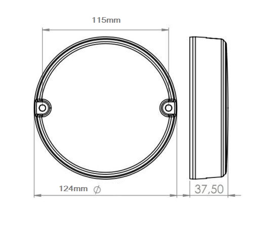 2 x Led Luces Atras Ronda Neon para Remolque Camiones Ø 124mm 12v 24v