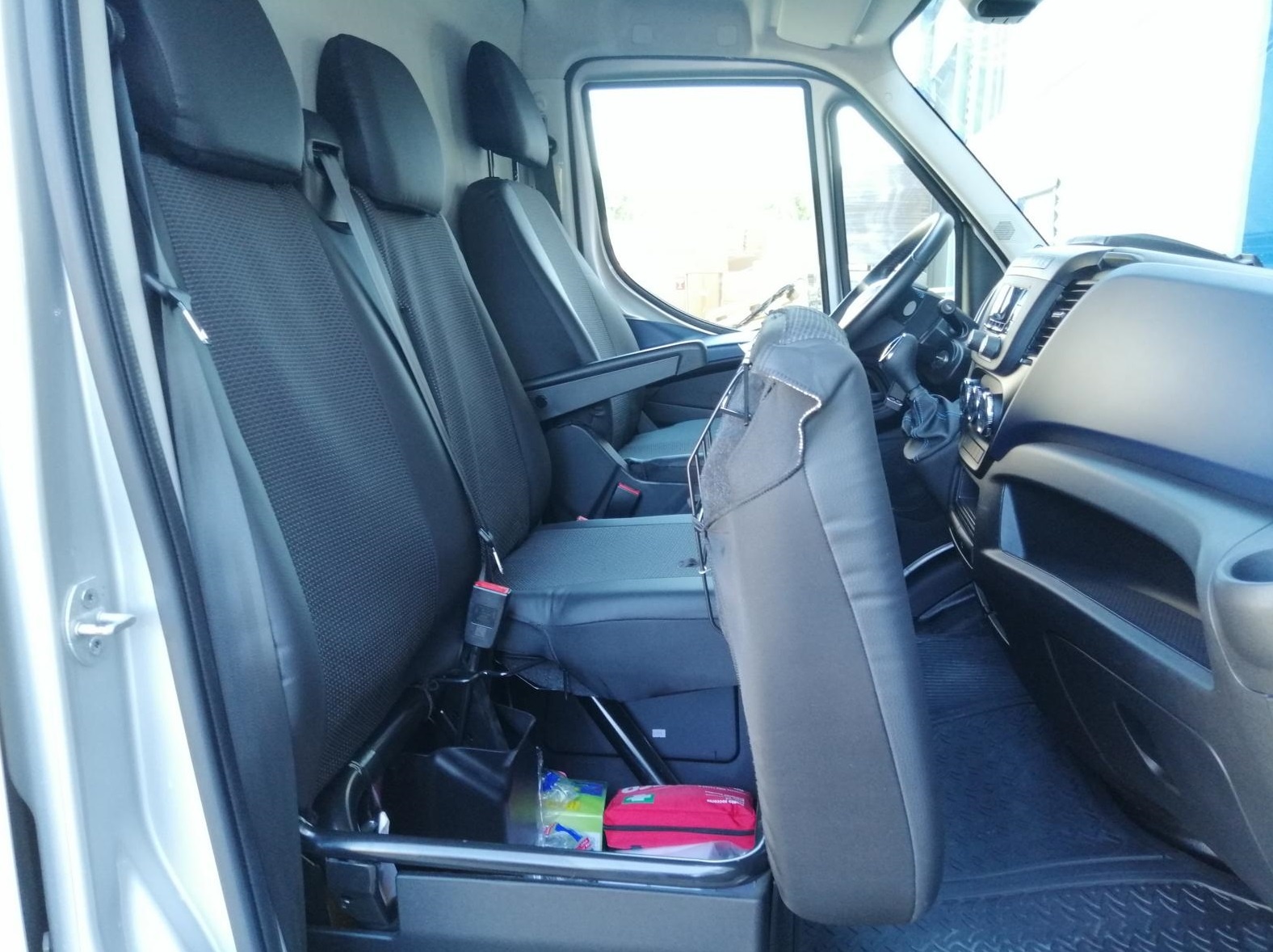 2+1 Seat covers for IVECO DAILY 2016+ Van Black Grey Textile