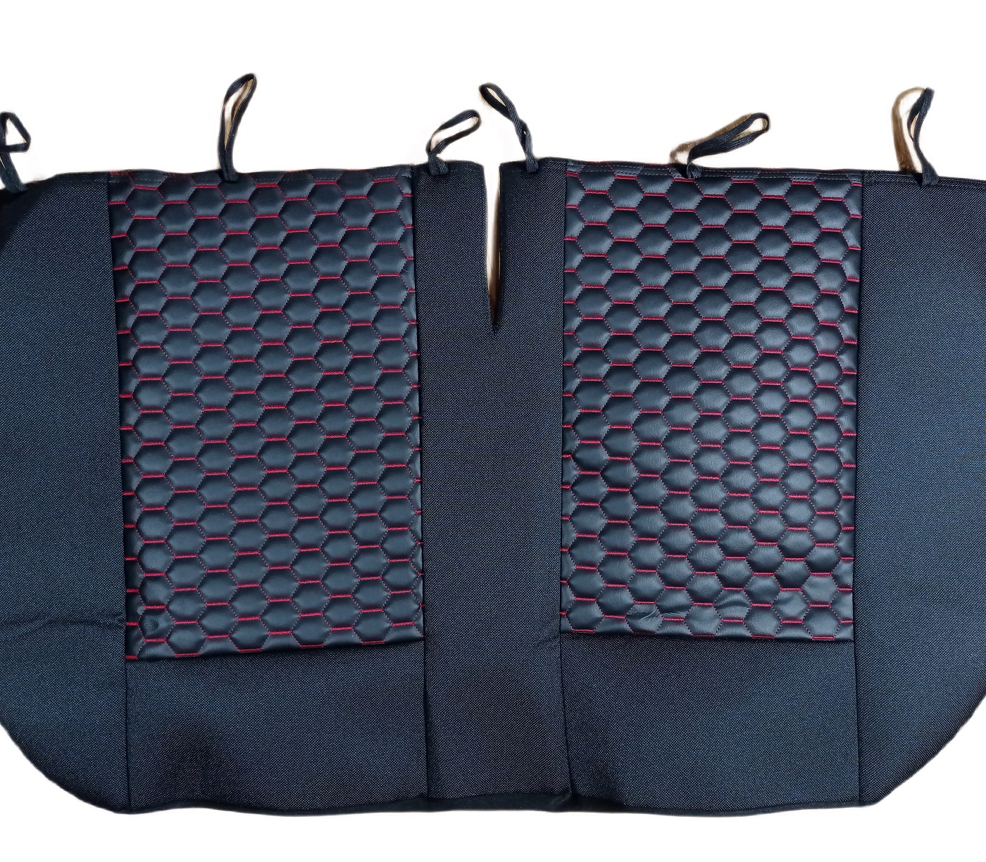 Couvre Siege pour IVECO DAILY van Noir Couture Rouge Cuir