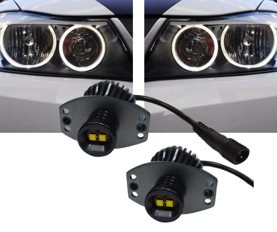 2 x BMW E90 E91 marqueur LED Angel Eyes 20W Blanc Phares