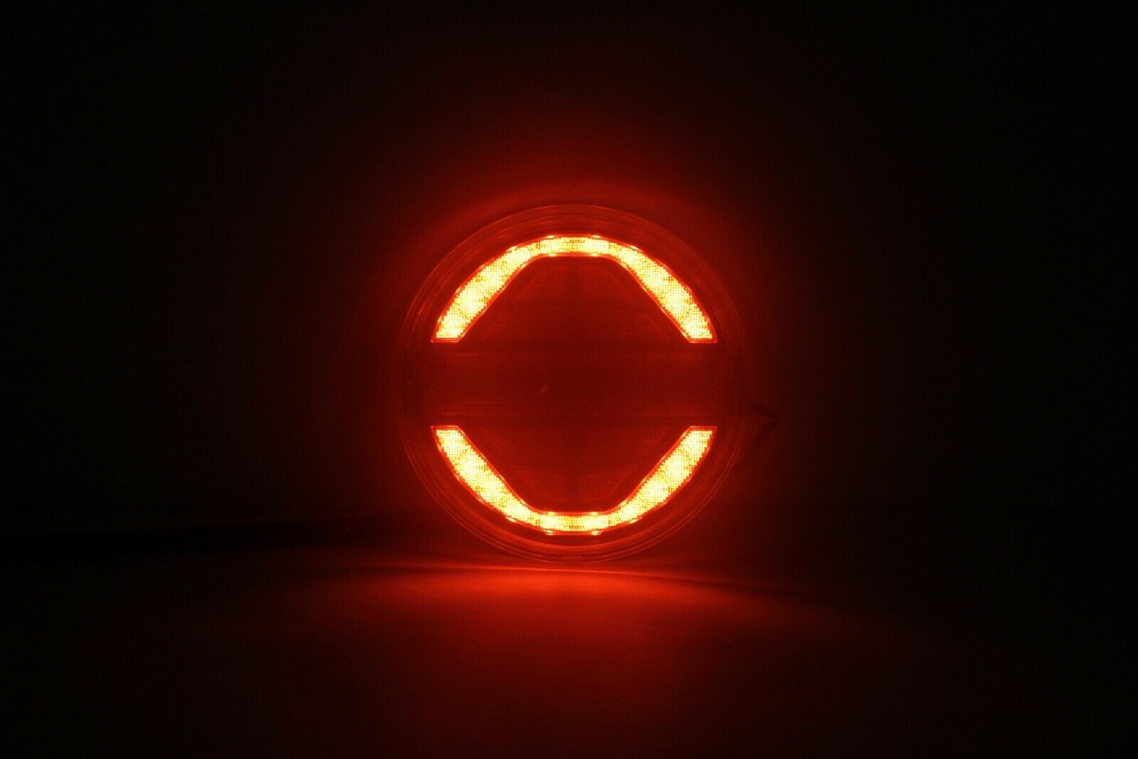 2 x Led Anhänger Lkw Pkw Rund Neon Heckleuchten Dynamic139mm 12V 24V