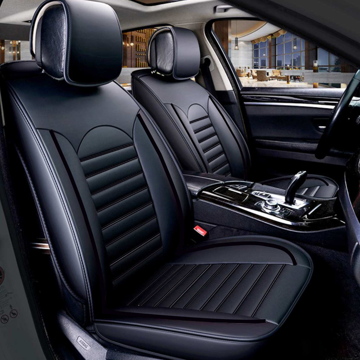 2 x Cubre Asientos Protector para coches Universal Negro Cueros 