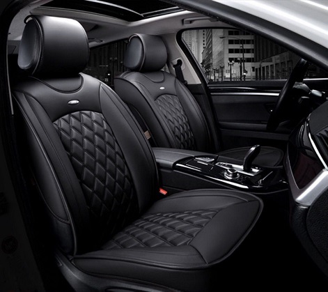 2 x  LUX Seat covers Protector for Cars Universal Black Eco Leather 