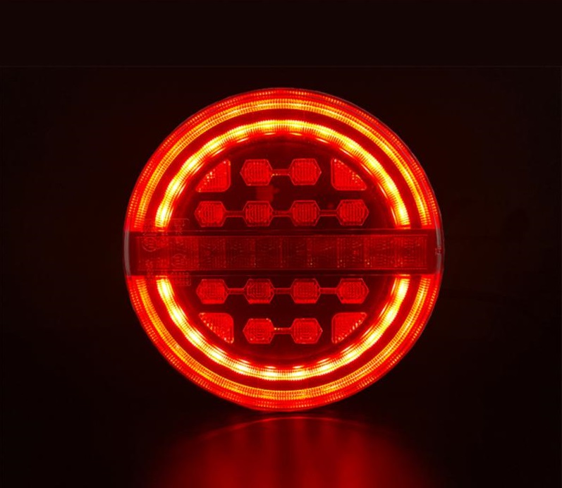 2 x Led Dynamic Luces Atras Ronda Neon para Remolque Camiones 139mm 12V 24V