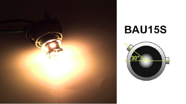 LED 22 SMD P21W BAU15S Canbus 12V Feux Ampoules Voiture Feu Ariere Jaune