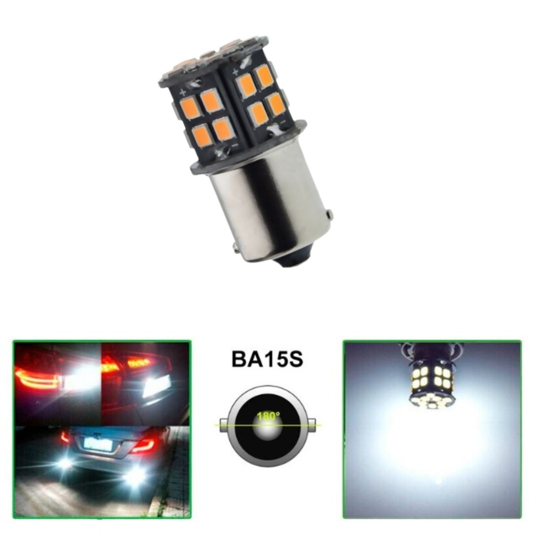 LED 30 SMD BA15S P21W 1156 Canbus Ljus Lyspærer Bilstrålkastare Lampa Vit Strålekaster 12V 24V