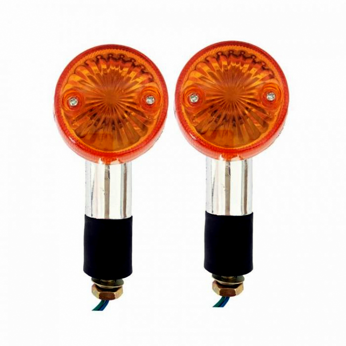 Motorrad Blinker Flash Leuchten 12v Bernstein Glühbirne Verchromt