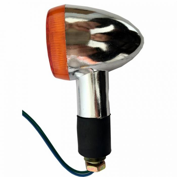 Luz Intermitente Bombila Motocicleta 12V Cromado Ambar 120mm
