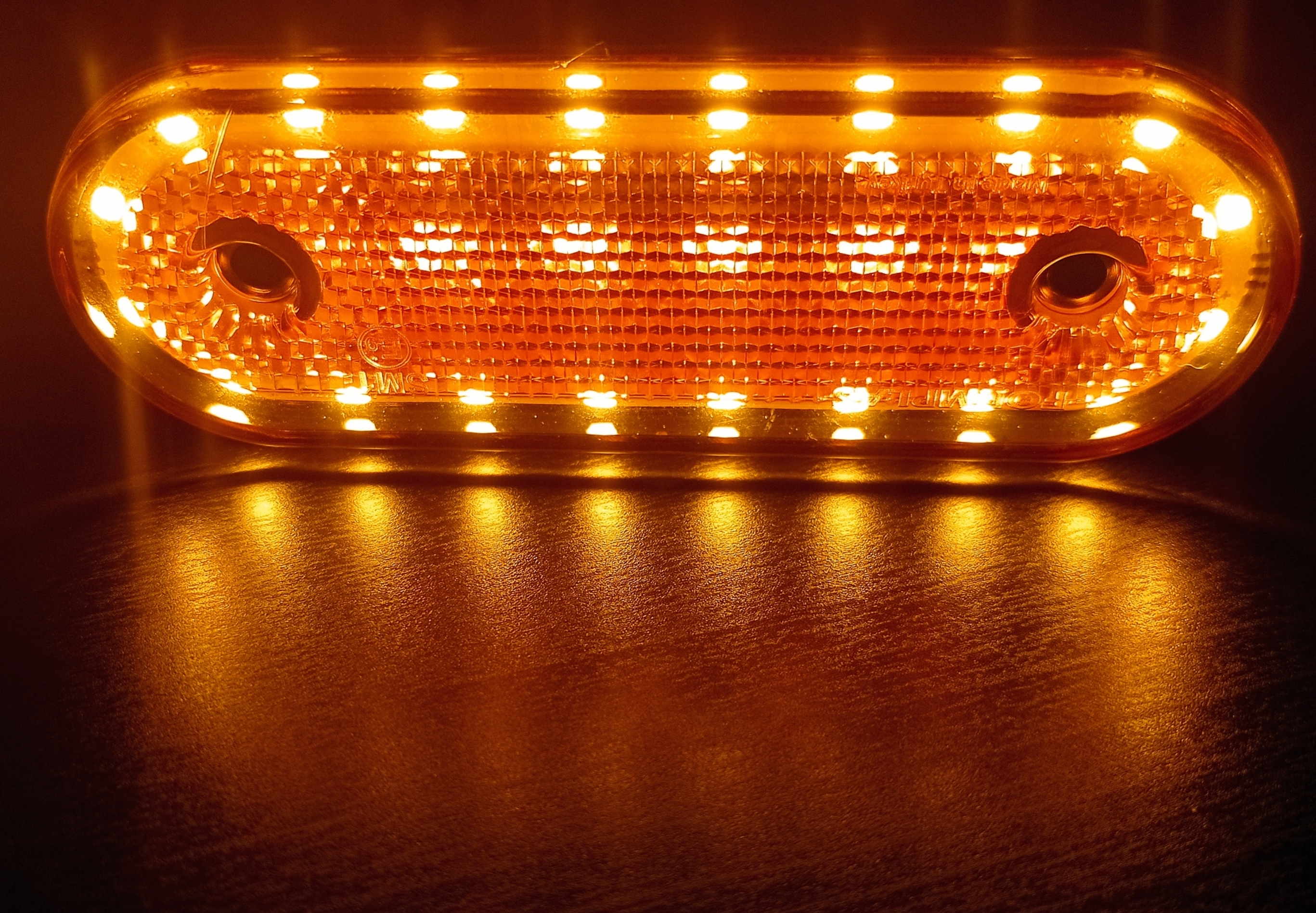  LED 12v 24v Sidomarkeringsljus Lastbil Släpvagn Orange Gul Reflektor E9 