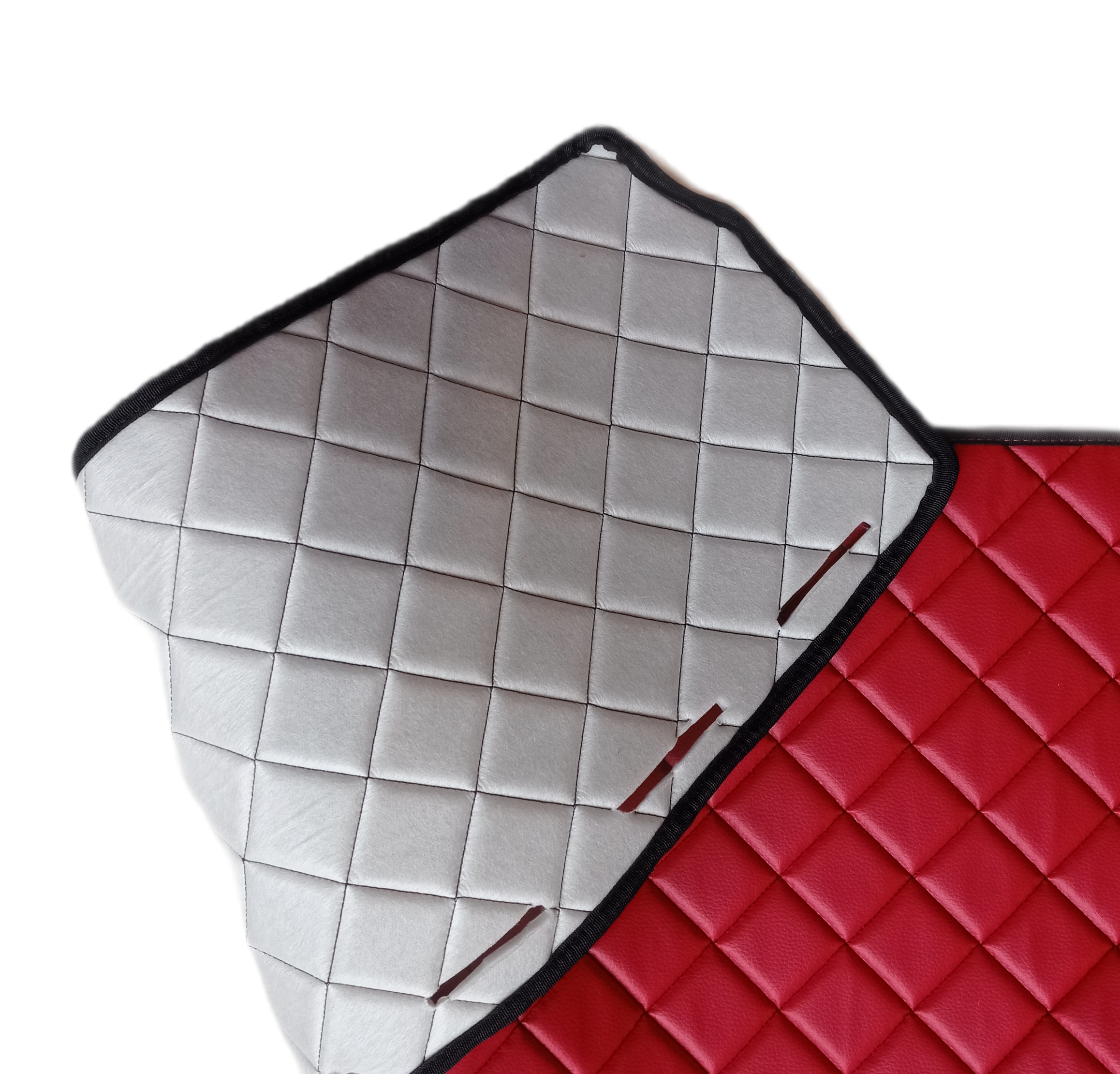 MAN TGX Rojo Alfombrillas de tablero Eco Cuero Camion