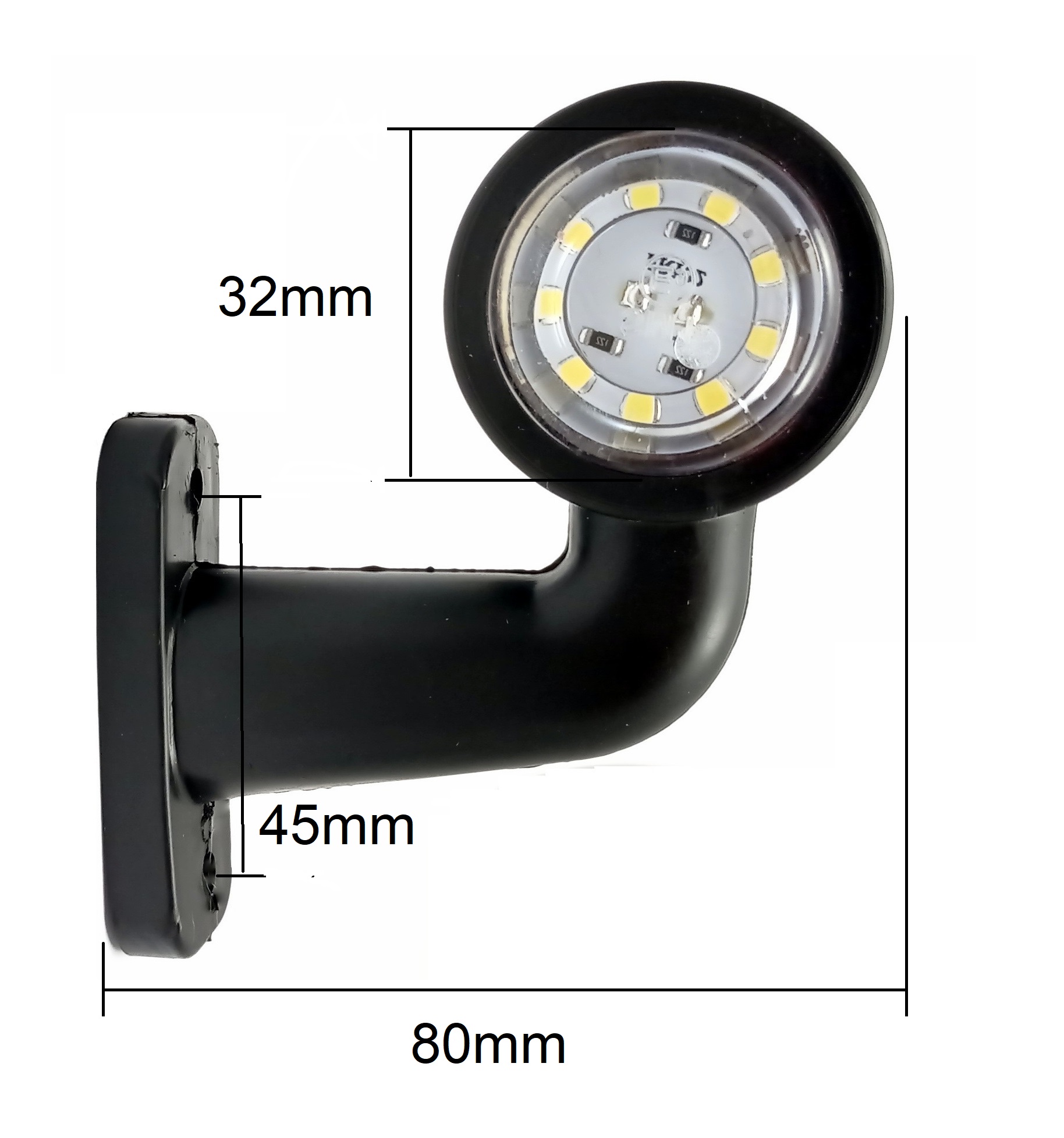   2 x 12V 24V Mini Sidomarkeringsljus för Släp Led E9 