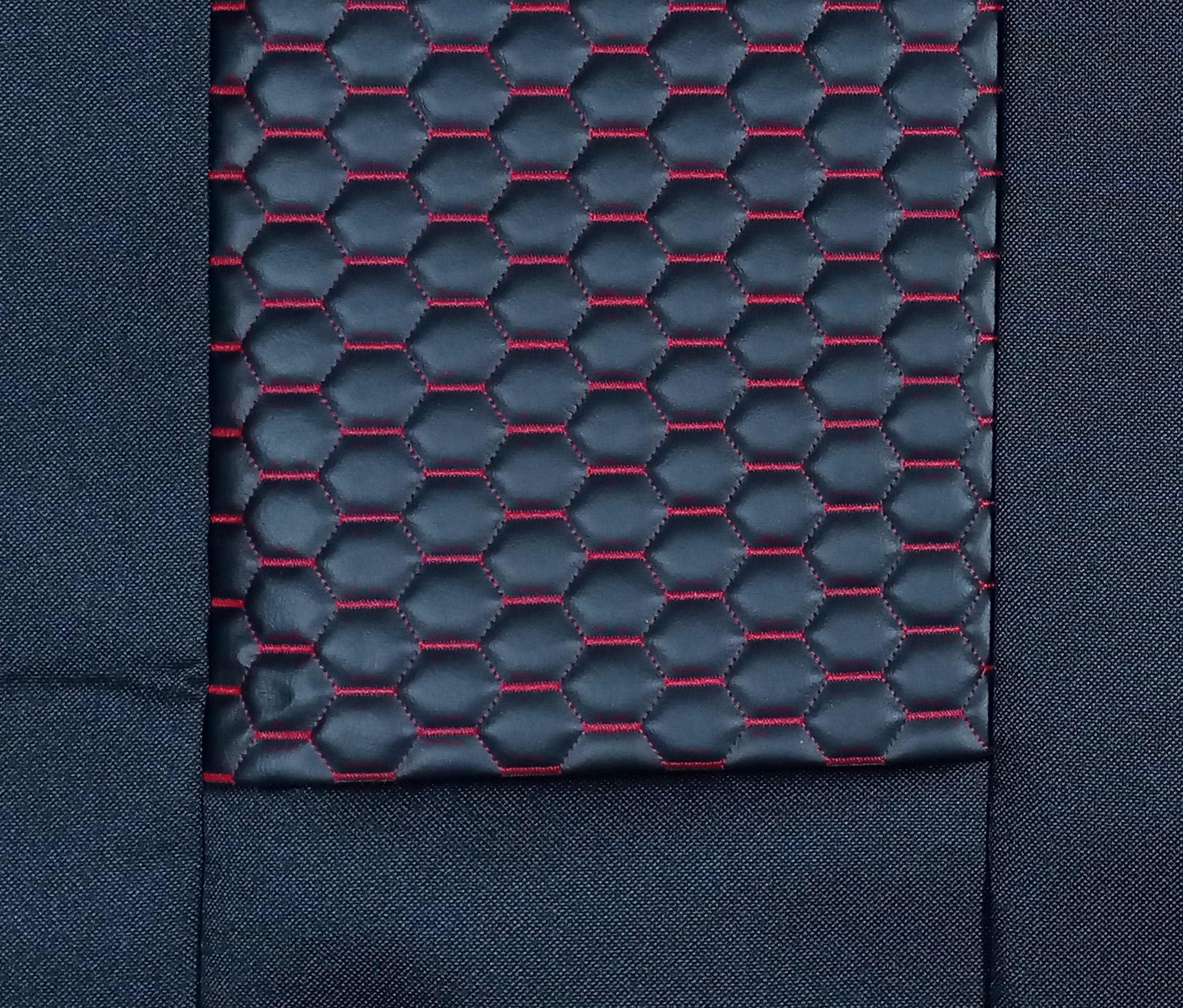 Couvre Siege pour VW TRANSPORTER T5 van Noir Couture Rouge Cuir