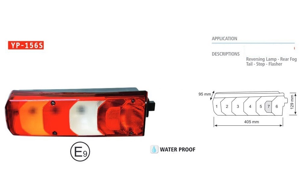 Izquerda Luz Luces Lampara Trasera Faro Piloto para Mercedes Actros MP4 Camion con Enchufe E9