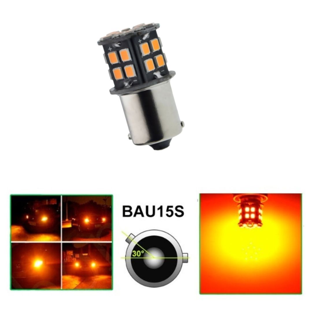 LED 30 SMD PY21W BAU15S Canbus 12V Luces Bombillas Coche Luz Piloto Traseras Amarillo