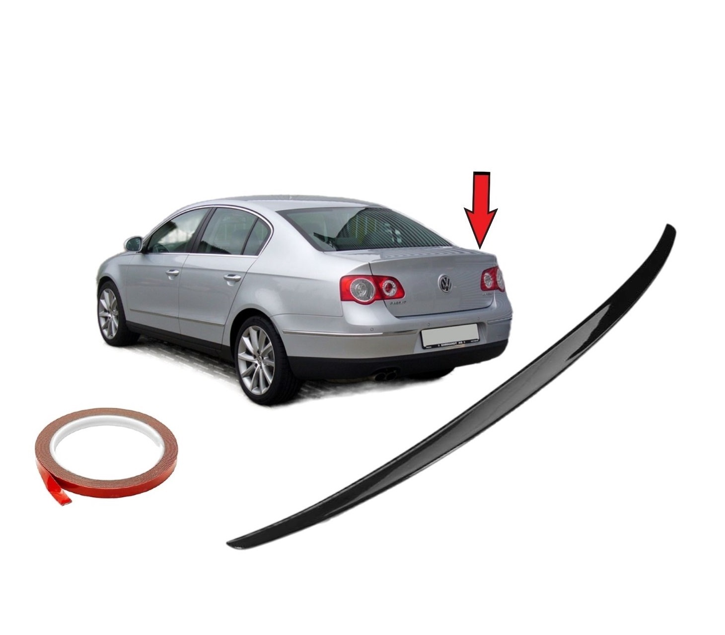 Aileron Arrière pour VW PASSAT B6 Levre Becquet Brillant Noir Sport Tronc 