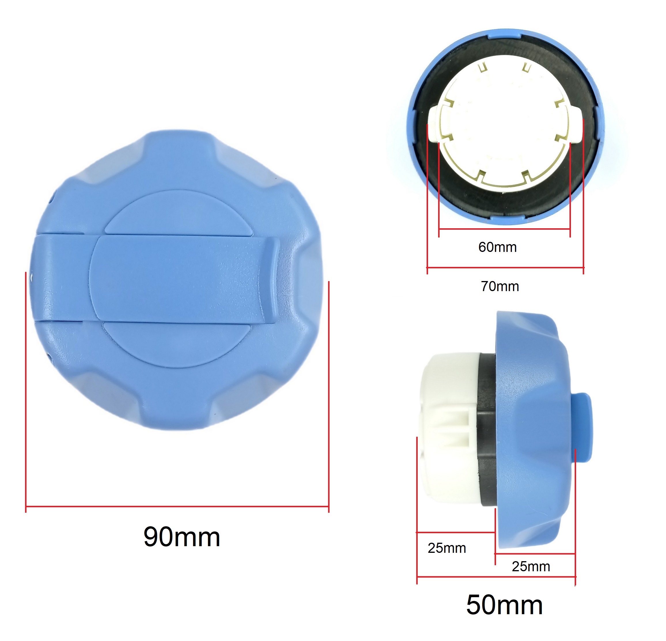 ADBLUE 60mm Bouchon de réservoir avec 2 clés Bleu Verrouillage Camion Diesel