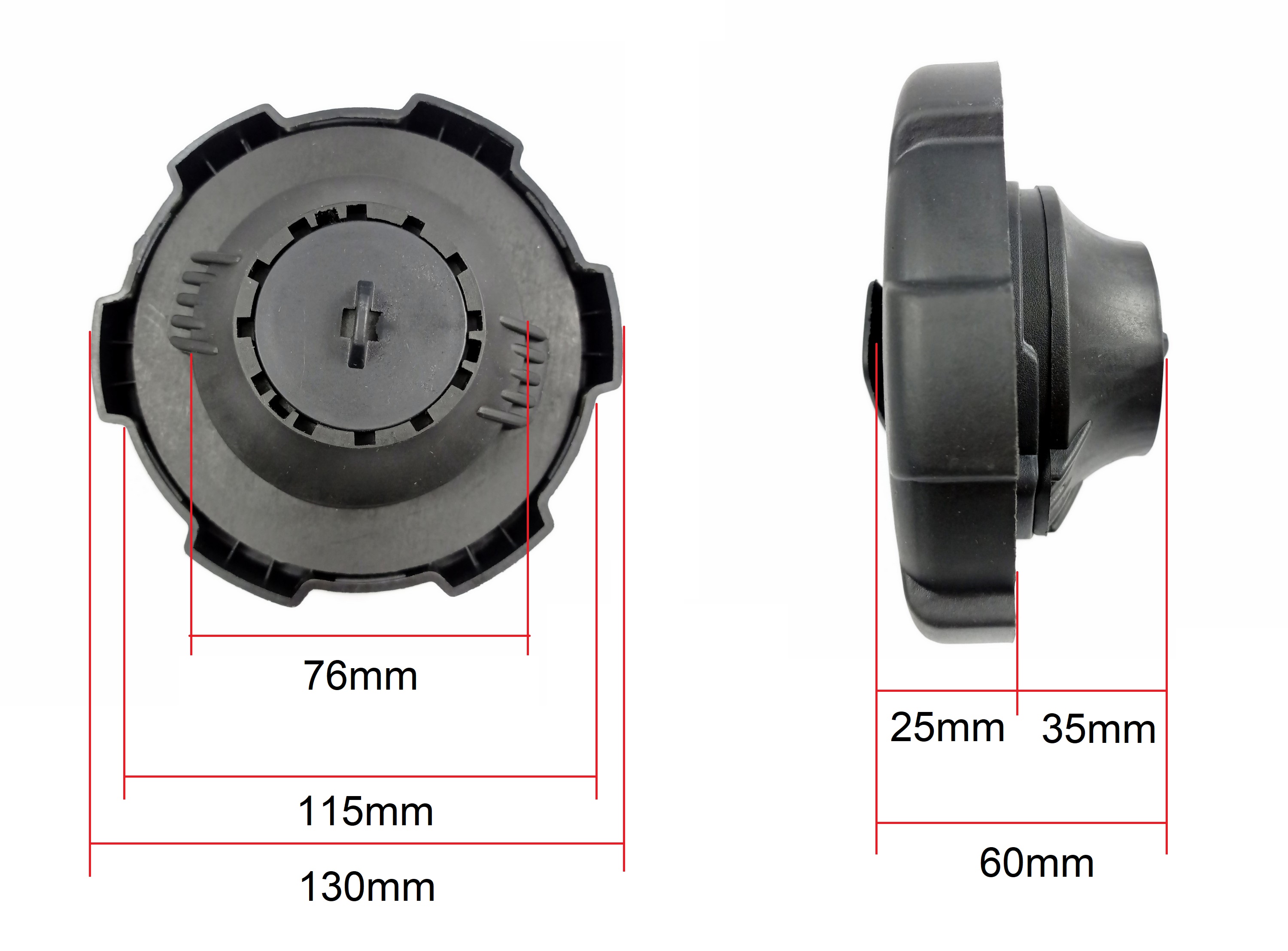 Tank cap,Fuel tank cap with 2 keys, black,Locking,truck Diesel 76/130mm