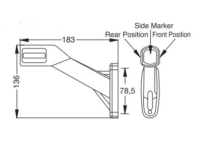 2 x Led Sidomarkeringsljus Lastbil Släp Husvagn E9 12v 24v