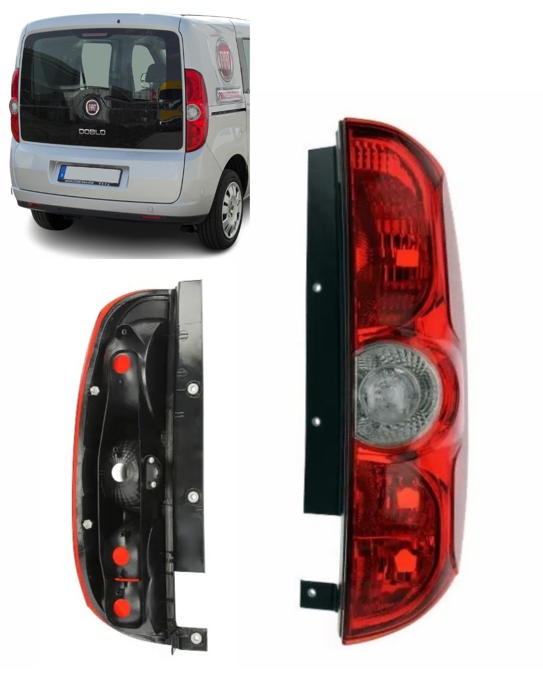 Derecho FIAT DOBLO 2009-2014,OPEL COMBO 2012-2016 Una Puerta Lampara Luces Traseras Piloto 