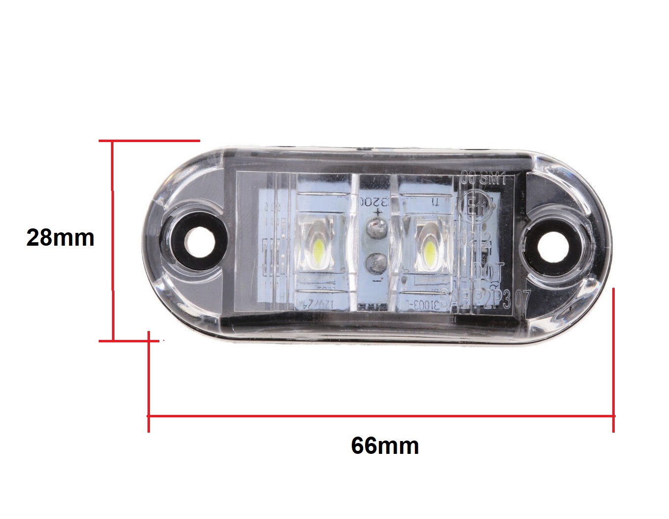 2 LED 12v 24v Begrenzungsleuchten Umrissleuchten Weiß