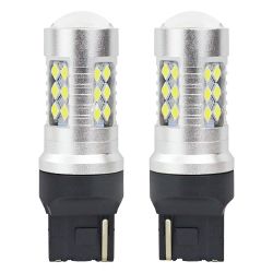 2 x LED Ljus Lyspærer Canbus T20 WY21W Canbus 3030 24SMD 12V/24V Bilstrålkastare Lampa Hvit Strålekaster 