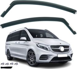 Windabweiser Deflektoren für Mercedes VITO W447 2017 Transparent Schwarz PKW 2stk.