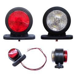2 x 8 Led Feu de Gabarit Lampe Camion Remorque Rouge Blanc 12v 24v