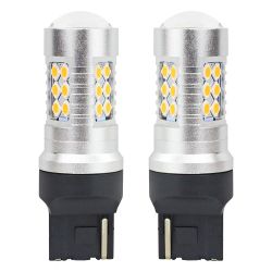 2 x LED Canbus Gelb Scheinwerfer T20 WY21W Canbus 3030 24SMD 12V/24V Lampe Autolichter Glühbirnen 
