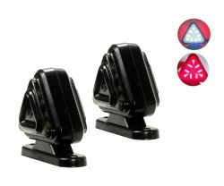 2 x 18 Led Feux Lampe lateral Gabarit Indicateur Camion Remorque Rouge / Blanc 12/24V