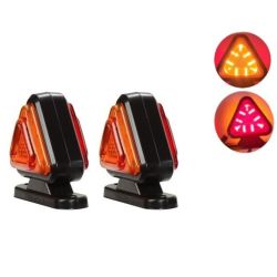 2 x 18 Led Feux Lampe lateral Gabarit Indicateur Camion Remorque Rouge / Jaune 12/24V