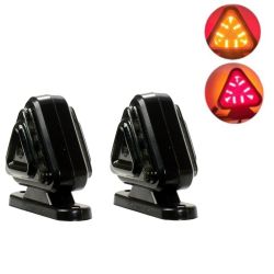 2 x 18 Led Feux Lampe lateral Gabarit Indicateur Camion Remorque Rouge / Jaune 12/24V