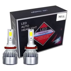 2 x COB LED H11 12V 7600LM 72W Headlights Bulbs Lamp Car Truck Lorry Lights Vehicle Hi/Low Beam