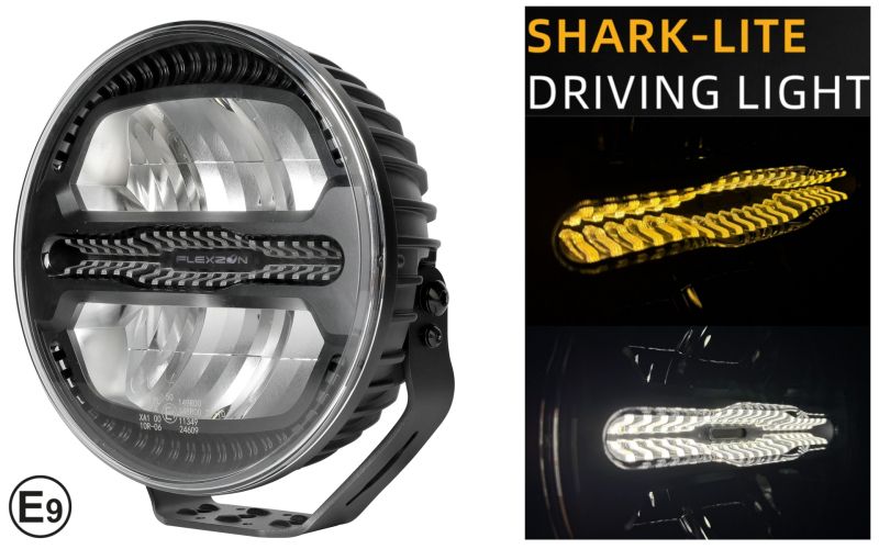 LED Runda Arbetsbelysning Ø228mm 12V/24V, 175W, 11000 lm Vit/Gul DRL Ljus 4 Lägen Varningsljus Strobe ljus E-mark, IP67/69K