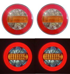 2 x Led Neon Anhänger Lkw Heckleuchte,Rückleuchten links rechts Van 12/24V