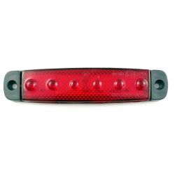6 LED sidemarkeringslys lastebil tilhenger 24V rød