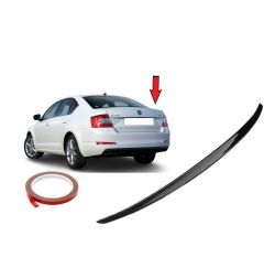 Heckspoiler Lippe Spoiler für Skoda Octavia 2013-2020 Schwarz Glanz Sport Kofferraum