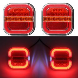 2 x LED Neon Tail Rear Trailer Truck Lorry Light 5 functions 12v 24v