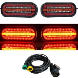 2 x Pkw Lkw LED Anhänger Dynamic Blinker Heckleuchten mit kabel 12V 24V E9