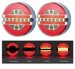 2 x Led Anhänger Lkw Pkw Neon Rund Rückleuchten Ø 124mm 12V 24V