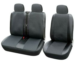 2+1 Universal Sitzbezüge für Kleinbus Lieferwagen Van Schwarz Leder Textil